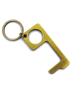 Touch-less Door Opener Keychain  PMK001 Brass